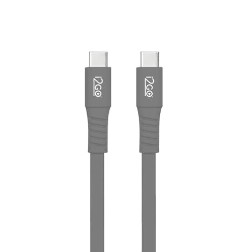 Cabo USB-C + USB-C 1,2M 3A Cinza - i2GO