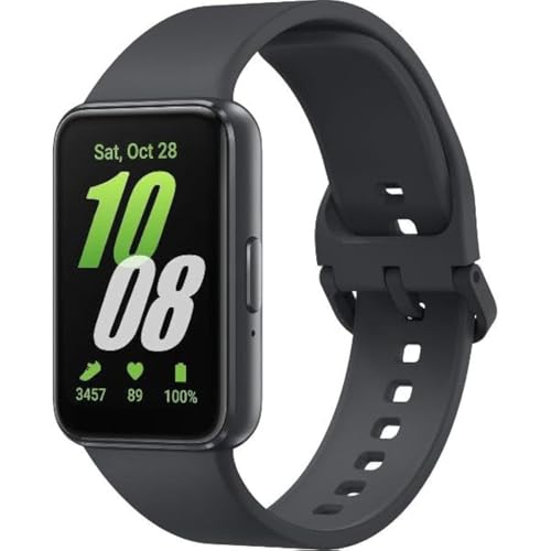 SAMSUNG Galaxy FIT 3 [2024] Pantalla AMOLED de 1.6 pulgadas | 14 días de duración de la batería | Más de 100 caras de reloj | Más de 100 modos de ejercicio | Modelo internacional - (negro)