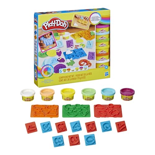 Play-Doh, Massinha de Modelar Infantil, Kit Inicial de Números - Conjunto de Brinquedo com Acessórios e 6 Potes - A part...