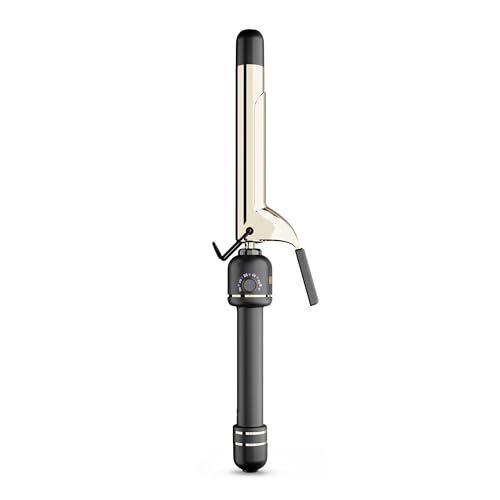 HOT TOOLS 24K Gold Professional 1" Extended Barrel Curling Iron with Clamp for Bouncy Curls - 24K Gold Technology for Long-Lasting Results & Longer Barrel for Easy Styling