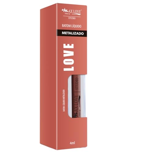 Batom Líquido Metalizado Max Love - Cor 775 - Alta Pigmentação e Longa Duração - Maquiagem Cosméticos (142 Caracteres)