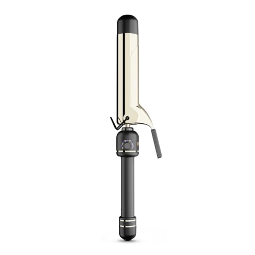 HOT TOOLS 24K Gold Professional 1 1/2" Extended Barrel Curling Iron with Clamp for Loose Curls - 24K Gold Technology for Long-Lasting Results & Longer Barrel for Easy Styling