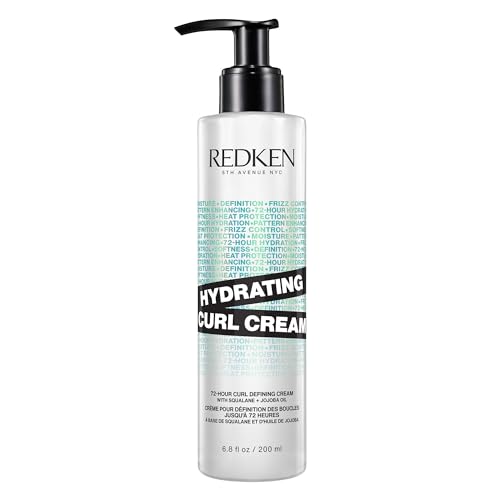 Redken Hydrating Curl Cream - 72-Hour Curl Definition, Heat Protection up to 450°F, Silicone-Free & Paraben-Free