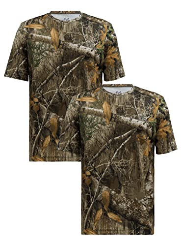 Realtree Men's 2 Pack Short Sleeve Performance Tees, Realtree Edge Camo, X-Large