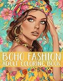 BOHO Fashion Adult Coloring Book: Hippie Girls in Bohemian Clothing Styles. Gorgeous Women Faces and Stylish Outfits