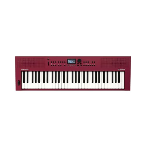 Roland GO:KEYS 3 Music Creation Keyboard | 61-Note Keyboard | Built-In Stereo Speakers | Bluetooth Audio/MIDI Support for Music Streaming - Dark Red