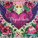 Magical Hearts Grayscale Coloring Book