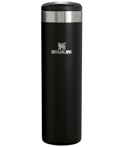 Stanley AeroLight Transit Bottle 20 oz | Locking Drink Through Lid | Leak Resistant Water Bottle or Coffee Travel Mug | Lightweight Insulated Stainless Steel | BPA-Free | Black