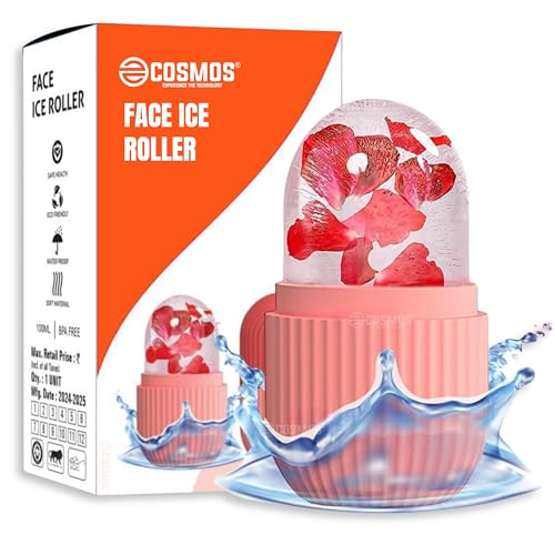 E-COSMOS Ice Face Roller Massager,Ice Cube Roller For Face, Eyes And Neck Naturally Conditioning And Skin Care,De-Puff Eye Bags,Reduce Migraine Pain,R