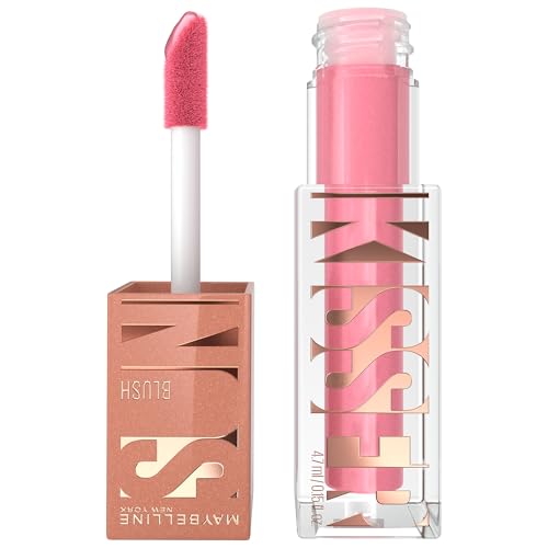Maybelline New York, SUNKISSER, Multi-Purpose Illuminating Liquid Blush, Blush, Highlighter and Bronzer, Healthy Glow, Tanned Complexion, Glowy Makeup, Shade: Blazing Blush, 4.7 ml