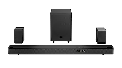 (-34%) Hisense AX5125H 5.1.2 Soundbar mit kabellosem Subwoofer und Rücklautsprechern, 500W, Dolby Digital Plus, Dolby Atmos, Bluetooth, HDMI eARC/Optical/AUX/USB, Schwarz (2024)