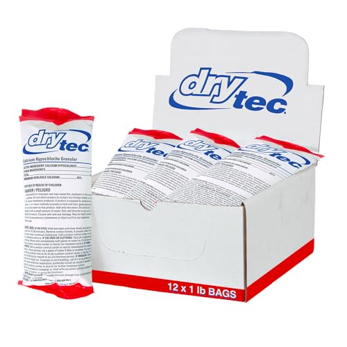 DryTec 1-1901-12 Calcium Hypochlorite Pool Shock, 1 lb Each, 12-Pack