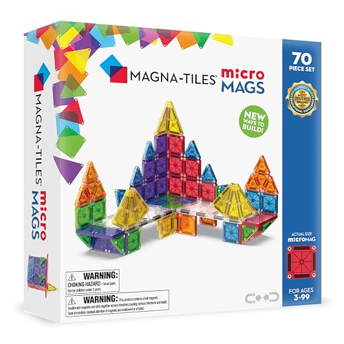 MAGNA-TILES microMAGS 70-Piece Deluxe Magnetic Construction Set, The Original Magnetic Building Brand