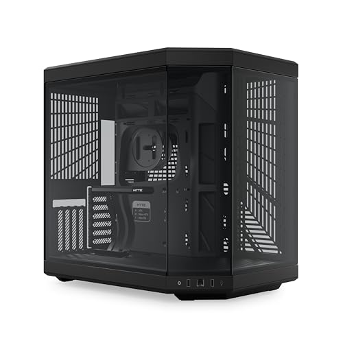 HYTE Y70 Upgraded Modern Aesthetic Dual Chamber Panoramic Tempered Glass Mid-Tower ATX Computer Gaming Case with PCIE 4.0 Riser Cable Included, Black (CS-HYTE-Y70-B)