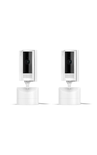 Ring Pan-Tilt Indoor Cam | See all around your home or business with 360° pan coverage, HD video, plus Two-Way Talk (2024 release) | 2-pack | White