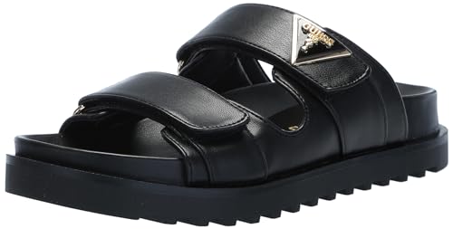 Guess Women's FABULA Flat Sandal, Black 001, 7