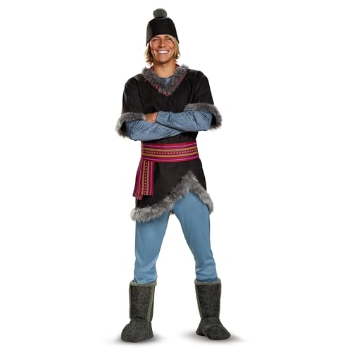 Kristoff Costume for Adults, Disney Frozen Men's Tunic with Hat, Belt and Pants and Boot Covers, Tween Size (14-16)