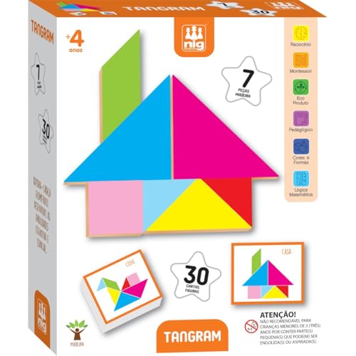 Nig Brinquedos Jogo Educativo Madeira Tangram