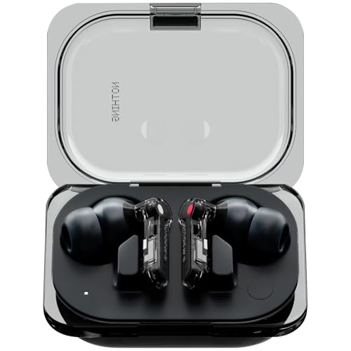 Nothing Ear (a) Wireless Earbuds, 45dB Hybrid Noise Cancelling Earbuds, Hi-Res Audio, Advanced Equaliser, Dual Connect, 6 Mics, 42.5H Playtime Ear Buds Wireless Bluetooth, Black