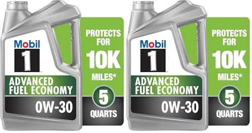 Mobil 1 Advanced Fuel Economy Full Synthetic Motor Oil 0W-30, 5 Quart (Pack of 2)