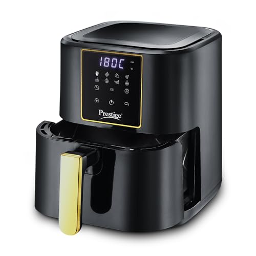 Prestige Nutrifry 4.5L Digital Air Fryer| 80% less Oil Consumption | 8 Preset Menu | Fry, Grill, Roast, Bake, Reheat | Digital Display | 1200 Watts | 