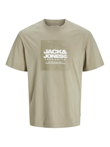 🔥 SELTEN SO GÜNSTIG (-68%) JACK&JONES Herren JCOAERO Front Print Tee SS Crew Neck T-Shirt, Silver Sage, S