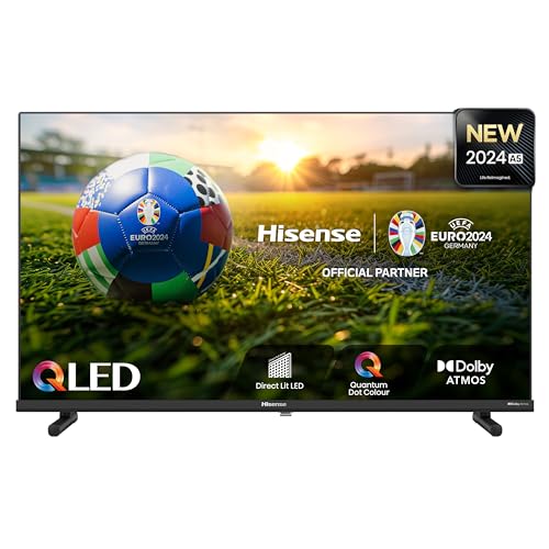 (-31%) Hisense 32A5NQ 80 cm (32 Zoll) QLED Fernseher Full HD, Smart TV, Triple Tuner, AI Sports Mode, Dolby Atmos, Share to TV, Duale Positionierung, WiFi, Game & Hotel Modus, Schwarz [2024]