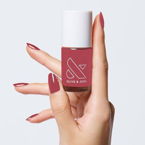 Olive & June Long Lasting Nail Polish | Plump Gel-Like Finish No Lamp Needed | Lasts up to 10 days | Salon-Quality Color at Home | 15-Free Vegan Cruelty-Free Chip-Resistant Shine | LD Rosy Neutral