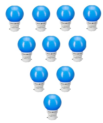 B22 0.5-Watt Led Night Bulb (Pack of 10, Blue, Round)