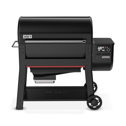 Weber Searwood XL 600 Wood Pellet Smoker Grill with Wi-Fi and Bluetooth Connectivity, 36 Inches, Black