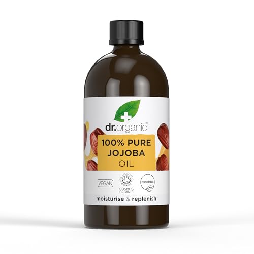 Dr Organic Jojoba Oil, 100% Pure & Natural, Moisturising, Multi Action, Face, Body & Hair, Massage, Carrier Oil, Aromatherapy, Vegan, Cruelty Free, Paraben & SLS Free, Certified Organic, 100ml