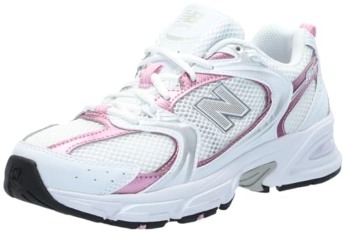 New Balance Unisex 530 Sneaker, White/Pink Sugar, 8.5 US Men