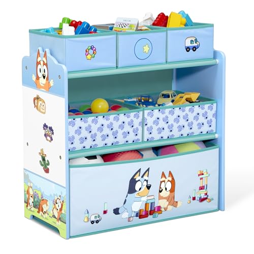 Delta Children - Bluey Design & Store 6 Bin Toy Storage Organizer - Greenguard Gold Certified, Blue