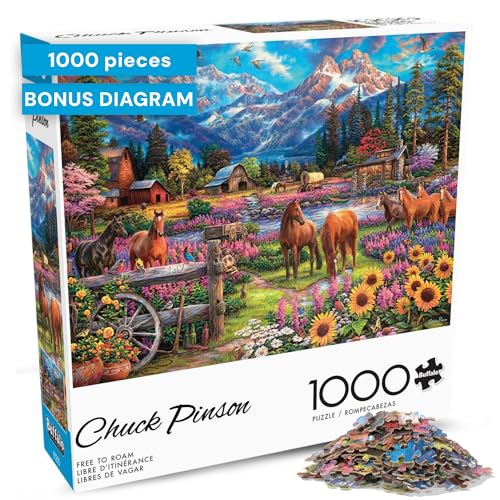 Buffalo Games - Chuck Pinson - Free to Roam - 1000 Piece Jigsaw Puzzle for Adults -Challenging Puzzle Perfect for Game Nights - Finished Size is 26.75 x 19.75