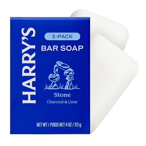 Harry's Bar Soap for Men - Stone Scent, 4 oz Body Soap Bars, 2 Pack