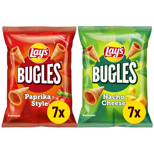 🔥 SELTEN SO GÜNSTIG (-53%) Lay's Bugles Mix Case Paprika & Nacho Cheese 14 x 75G