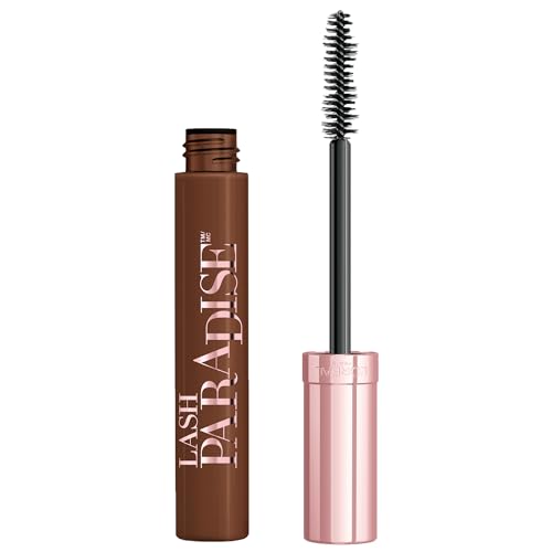 L'Oreal Paris Makeup Voluminous Lash Paradise Mascara, Voluptuous Volume, Intense Length, Feathery Soft Full Lashes, No Flaking, Smudging or Clumping, Latte Brown, 0.28 Fl Oz