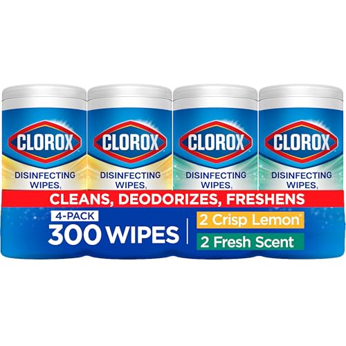 Clorox Disinfecting Wipes Value Pack, Bleach Free Cleaning Wipes, Dorm Room Essentials, 75 Count Each, Pack of 4