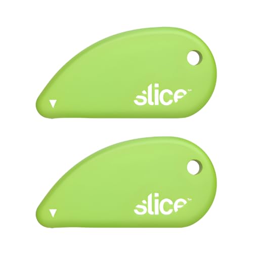 Slice Micro Safety Cutter | Safe Ceramic Box Cutter Lasting 11x Longer than Metal | Keychain Box Opener | 2 Pack