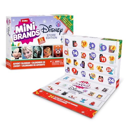 Disney Advent Calendar by ZURU Mini Brands Limited Edition Advent Calendar, 24 Days of Suprises, Mini Figures, Fun Christmas Toys for Kids, Best Gift for Girls and Boys Ages 3+