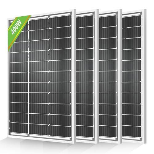 ECO-WORTHY 400W Solar Panels 4pcs 100 Watt 18V Monocrystalline Solar Panel Module for Off Grid PV Power for Home, Camping, Boat, Shed Farm, RV,12V Battery,2-Pack 2 * 100W
