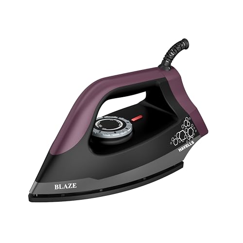 Havells Blaze Dry Iron 2 KG Heavy Weight Dry Iron| 1250W| American Heritage Non-stick Coated Sole Plate For Smooth Gliding & Long Life| Aerodynamic De