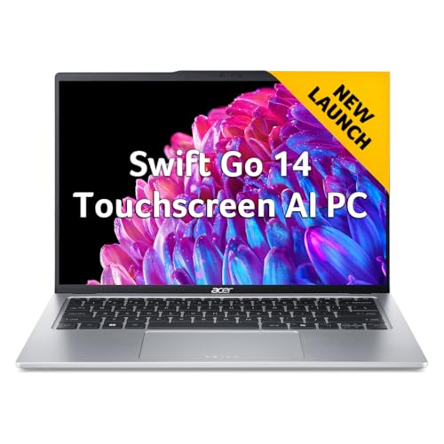 acer Swift Go 14, Intel Core Ultra 5-125H, 16GB RAM, 512GB SSD, WUXGA IPS 14"/35.56cm, Touchscreen, Windows 11, MS Office, Pure Silver, 1.3Kg, SFG14-7