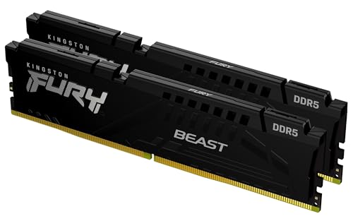 Kingston Fury Beast 32GB (2x16GB) 6000MT/s DDR5 CL30 Desktop Memory | AMD Expo | Kit of 2 | KF560C30BBEK2-32