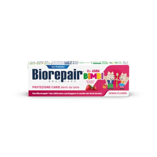 (-30%) Biorepair, Kinderzahnpasta 0-6 Jahre, Biorepair Zahnpasta für Kinder, ohne Fluorid, Erdbeer-Geschmack, Anti-Caries, für gesundes Zahnfleisch, 50 ml