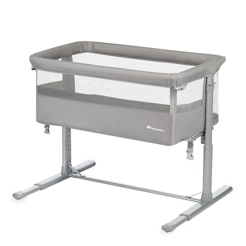 🔥 STARKER PREIS (-39%) Bebeconfort Zina Co-Sleeper & Beistellbett Baby Von der Geburt bis zu 6 Monaten (0-9kg), Klappbares Beistellbett, 5 verstellbare Höhen, Verstellbare Matratze, Mineral Grey