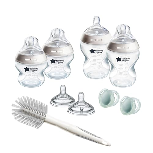 🔥 STARKER PREIS (-37%) Tommee Tippee - Natural Start-Set für Neugeborene, Anti-Kolik-Babyflaschen (150 & 260ml), brustähnl. Sauger (mittel), selbst sterilisierend & Zubehör
