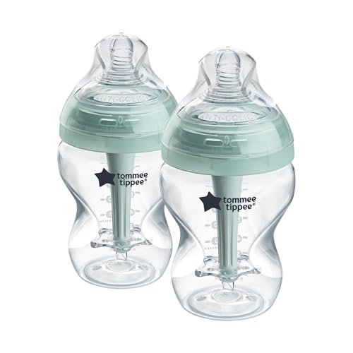 🔥 STARKER PREIS (-37%) Tommee Tippee-Babyflaschen, Advanced Anti-Kolik-Flasche, 260ml, brustähnl. Sauger (langsam), belüft. Anti-Kolik-Stab, selbststeril., Zubehör, 2er-Pack