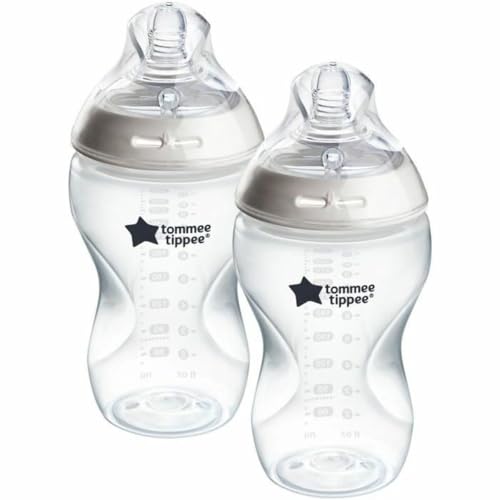 🔥 STARKER PREIS (-36%) Tommee Tippee-Babyflaschen, Natural Start Anti-Kolik-Flaschen, 340ml, 2er-Pack, brustähnl. Sauger, Anti-Kolikventil, selbst steril., Zubehör, dekor