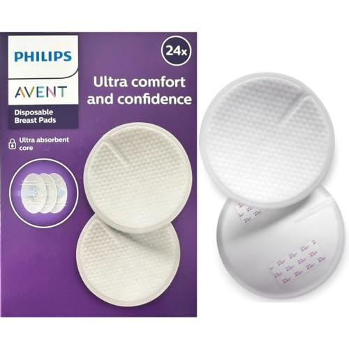 Absorventes Descartáveis para Seios Philips Avent | Ultra Absorção, Antivazamento e Toque Suave para Amamentação, 24 Unidades - SCF254/24